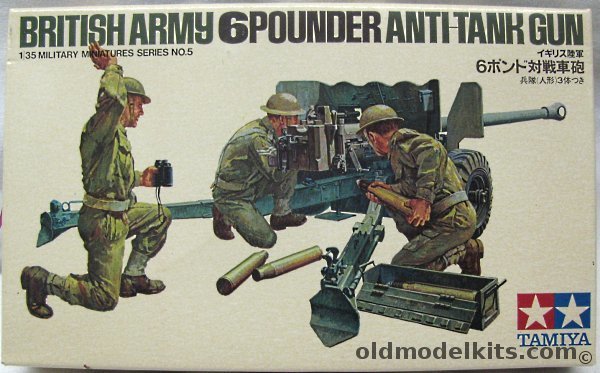 Tamiya 1/35 British Army 6 Pounder Anti-Tank Gun and Crew, 35005 plastic model kit